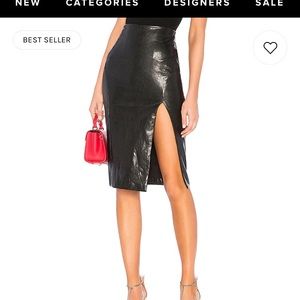 Fashion blogger favorite! Jezabel faux leather midi skirt